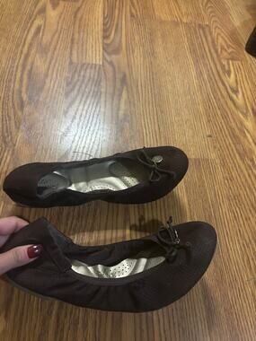 Chocolate Brown Suede Fall Preppy Flexible Comfort Ballet Flats
